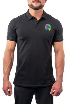 Maceoo Cotton Graphic Polo in Black