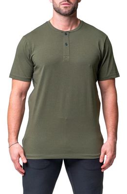 Maceoo Egyptian Cotton Henley in Green