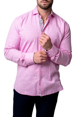 Maceoo Einstein Live Pink Contemporary Fit Button-Up Shirt