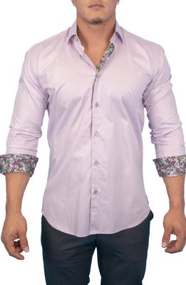 Maceoo Einstein Shimmer Purple Contemporary Fit Button-Up Shirt