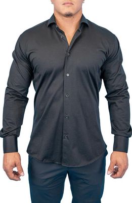Maceoo Fibonacci True Black Button-Up Shirt