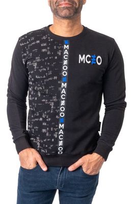 Maceoo Future Black Stretch Cotton Graphic Sweater