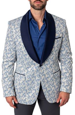 Maceoo Goldfoil White Shawl Collar Dinner Jacket