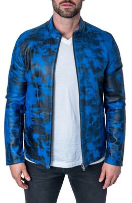 Maceoo Lab Blue Reversible Leather Jacket