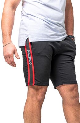 Maceoo Lion Logo Stretch Cotton Drawstring Shorts in Black