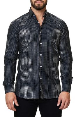 Maceoo Luxor Funky Skull Slim Fit Sport Shirt in Black