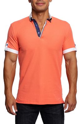 Maceoo Mozart Coral Short Sleeve Cotton Polo