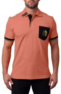 Maceoo Mozartclasstip Regular Fit Egyptian Cotton Polo in Orange