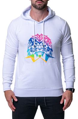 Maceoo Neon Graphic Hoodie in White