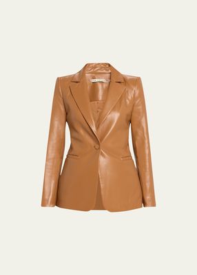 Macey Fitted Vegan Leather Blazer