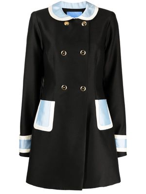Macgraw Broadcast colour-block double-breasted coat - Black