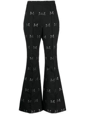 Macgraw Circa 72 patterned jacquard flared trousers - Black
