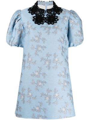 Macgraw Esmeralda patterned jacquard mini dress - Blue