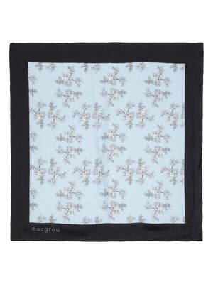 Macgraw floral-print silk scarf - Blue