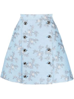 Macgraw Portobello patterned jacquard A-line skirt - Blue