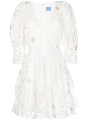 Macgraw Ritual v-neck mini dress - White
