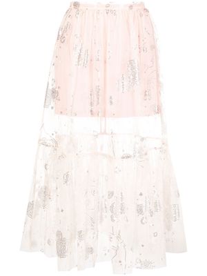 Macgraw sequin-embellished sheer tulle skirt - Pink