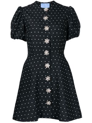 Macgraw Sorbet polka-dot embroidered dress - Black