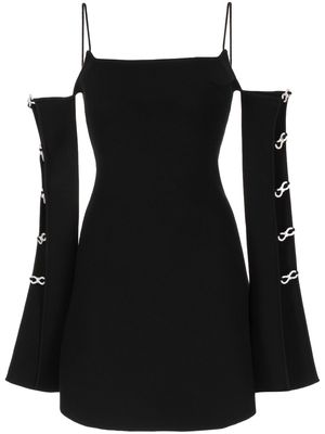 MACH & MACH Amalie ribbed-knit mini dress - Black