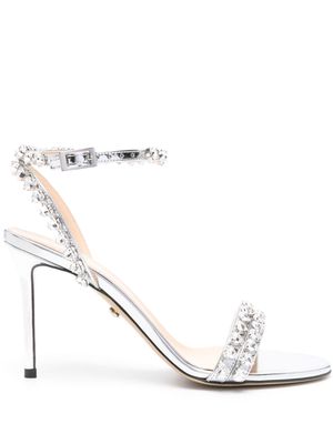 MACH & MACH Audrey 95mm crystal-embellished sandals - Silver