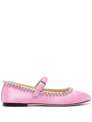 MACH & MACH Audrey crystal-embellished ballerina shoes - Pink