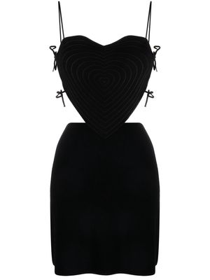 MACH & MACH Black Cut Out Ribbed Mini Dress