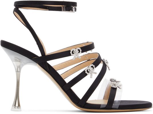 MACH & MACH Black Queen 95mm Heeled Sandals