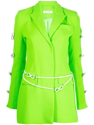 MACH & MACH bow-embellished blazer dress - Green