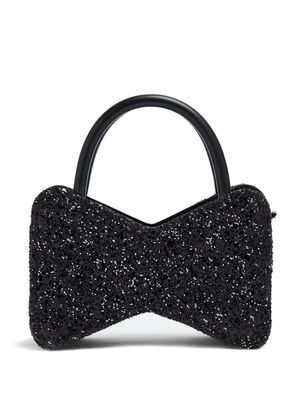 MACH & MACH Bow glitter mini bag - Black