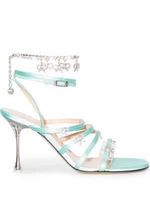 MACH & MACH Camille 95mm crystal-embellished sandals - Blue