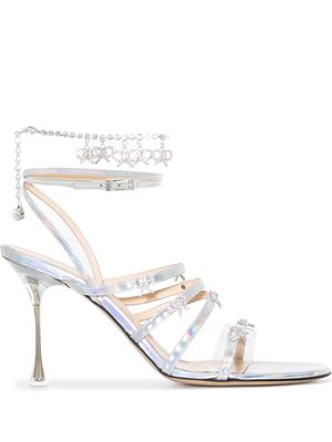 MACH & MACH Camille crystal-embellished caged sandals - Silver