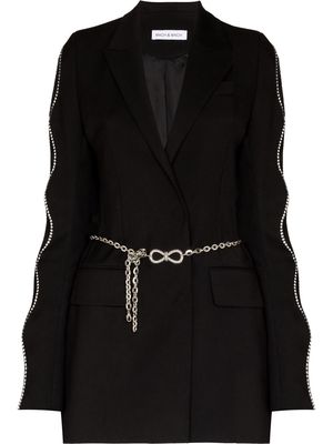 MACH & MACH crystal-bow A-line mini dress - Black