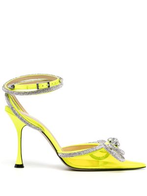 MACH & MACH crystal-embellished 90mm leather pumps - Yellow