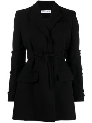 MACH & MACH crystal-embellished belted blazer dress - Black
