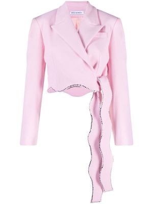 MACH & MACH crystal-embellished cropped blazer - Pink
