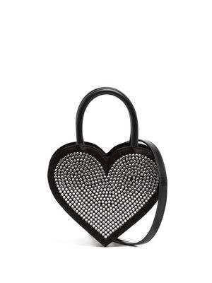 MACH & MACH crystal-embellished heart-shape bag - Black