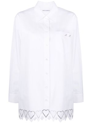 MACH & MACH crystal-embellished long-sleeve shirt - White
