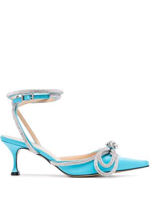 MACH & MACH crystal-embellished low-heel pumps - Blue