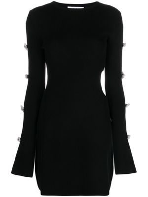 MACH & MACH cut-out detail ribbed-knit dress - Black