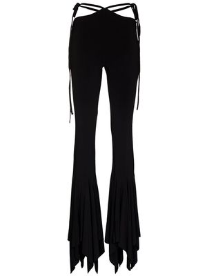 MACH & MACH cut-out flared trousers - Black