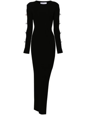 MACH & MACH cut-out ribbed maxi dress - Black