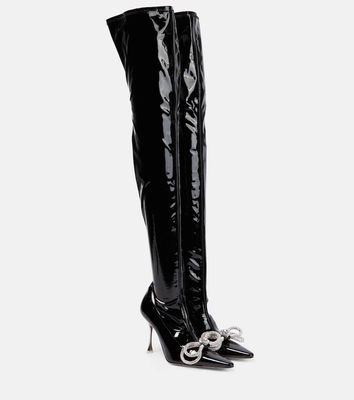 Mach & Mach Double Bow embellished over-the-knee boots