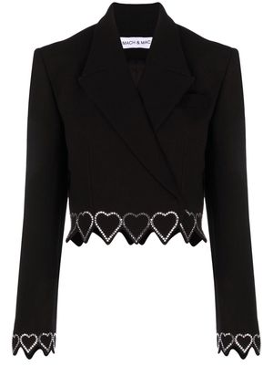 MACH & MACH heart-embellished cropped blazer - Black