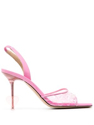 MACH & MACH heart-heel sling-back sandals - Pink