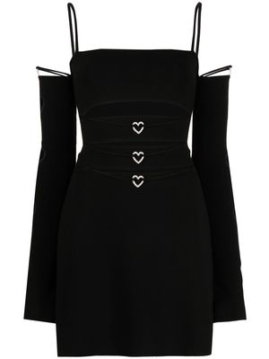 MACH & MACH heart-motif mini dress - Black