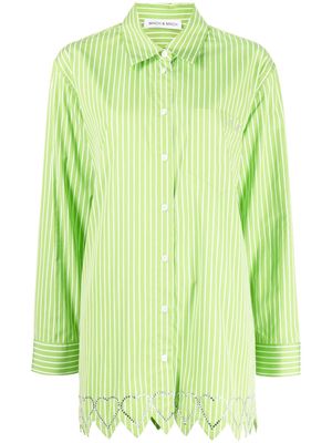 MACH & MACH heart-motif striped shirt - Green