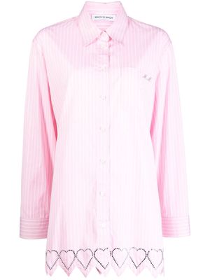 MACH & MACH heart-motif striped shirt - Pink