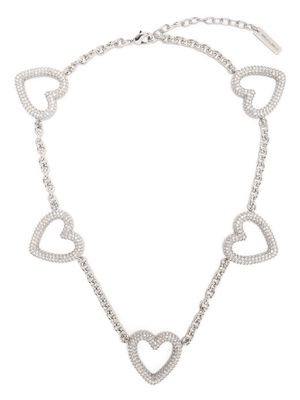 MACH & MACH heart-shape crystal necklace - Silver