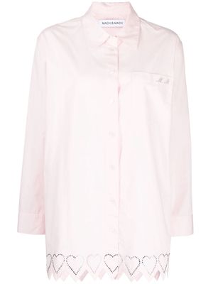 MACH & MACH heart-trim cotton shirt - Pink