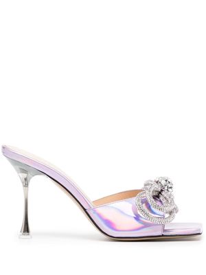 MACH & MACH iridescent-effect crystal-embellished mules - Purple